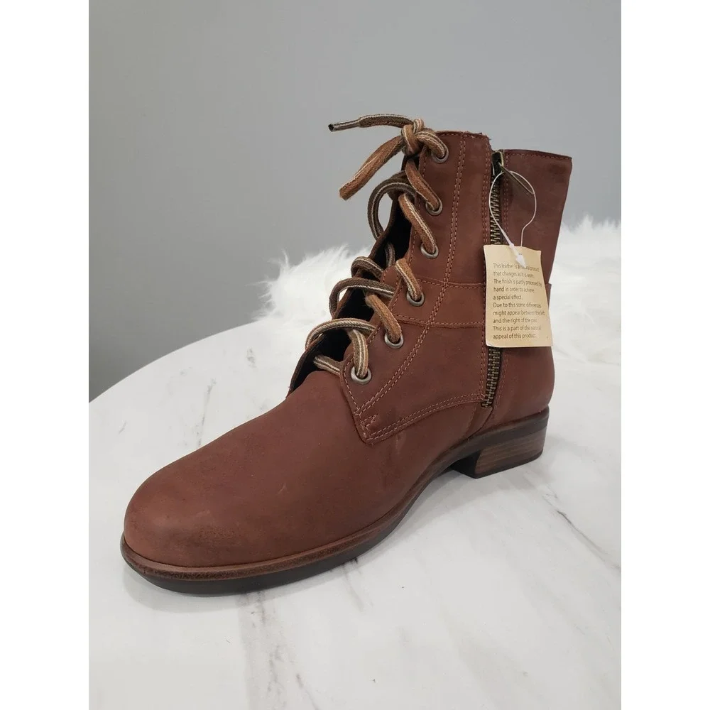 NEW NAOT Footwear Alize BOOTIES Boots Soft Cognac Leather Size EU 36 Fits 5-5.5